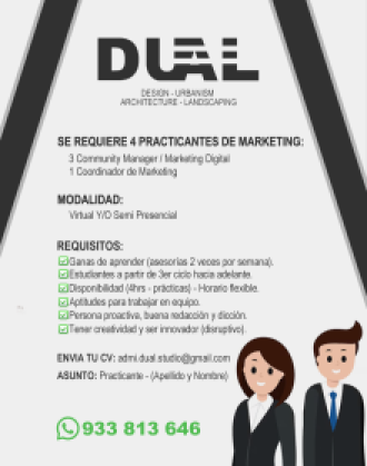 Se requiere practicantes de Marketing